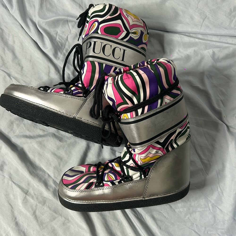 Emilio Pucci Canvas Snow Boots
